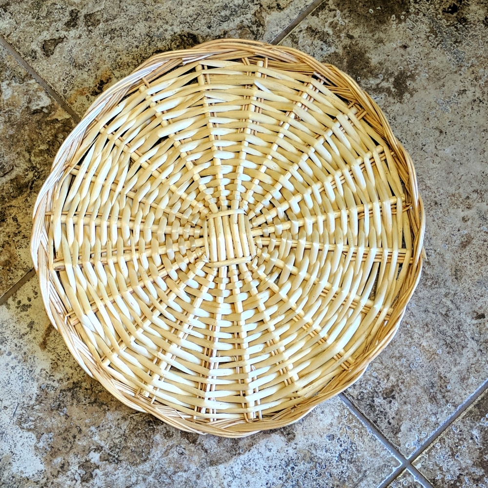 Boho wall decor wicker basket wall decor circle flat basket